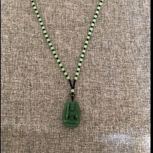 Buddha jadeite meditation necklace